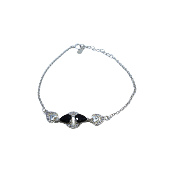 Pulsera de plata con pedrería azul